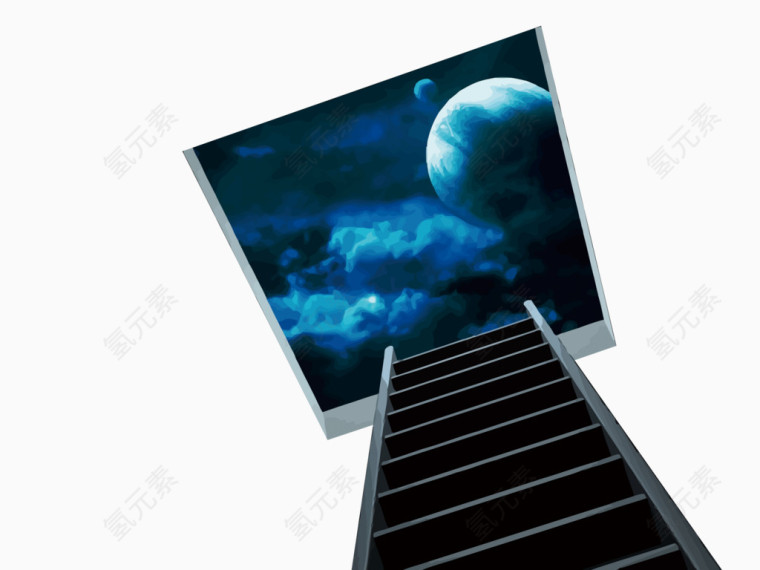 矢量爬楼梯看夜空