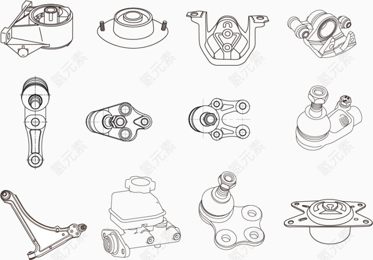 汽车配件矢量图