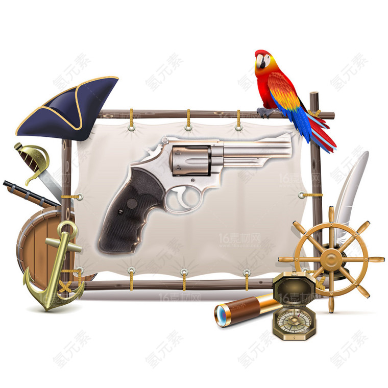 左轮手枪与海盗