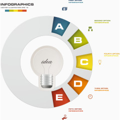 矢量灯炮圆环信息图表