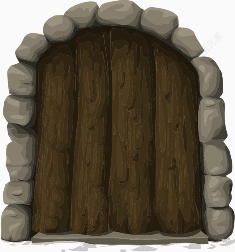石头围成的木门