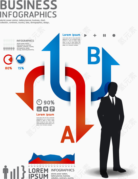 个性商业信息图矢量素材