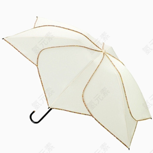 白色金边花式晴雨伞