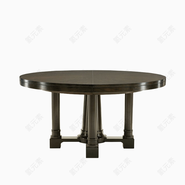 餐厅实木饭台亮光圆形餐桌