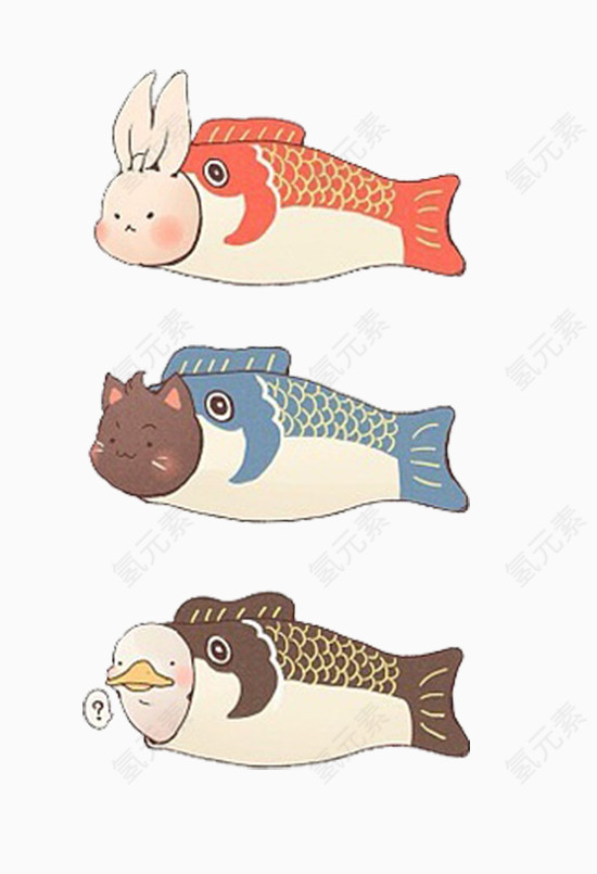 卡通日本鲤鱼旗