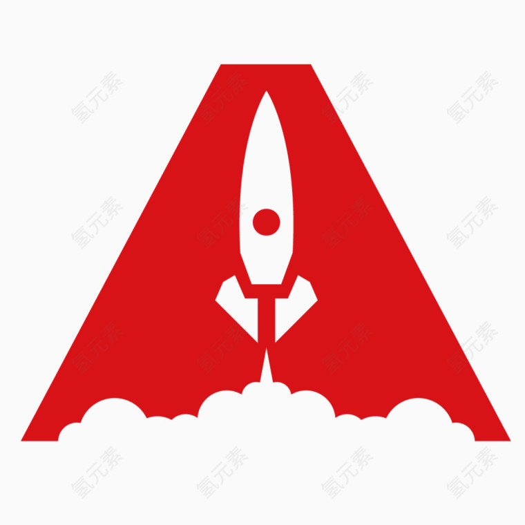 有趣创意火箭发射标志