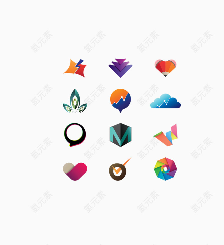 矢量彩色企业设计logo