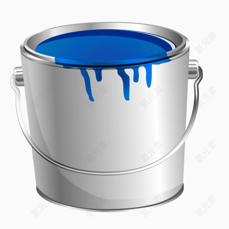 灰色质感油漆桶蓝色