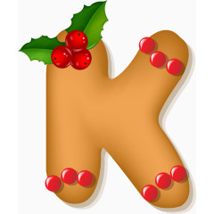 圣诞节元素卡通字母饼干K
