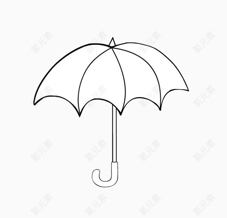 简笔手绘雨伞