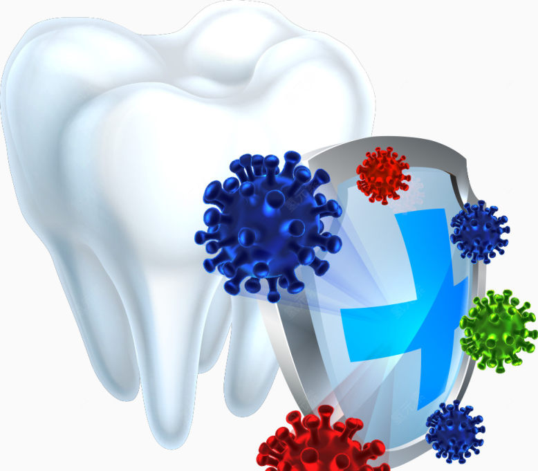 矢量牙齿病毒和盾牌下载