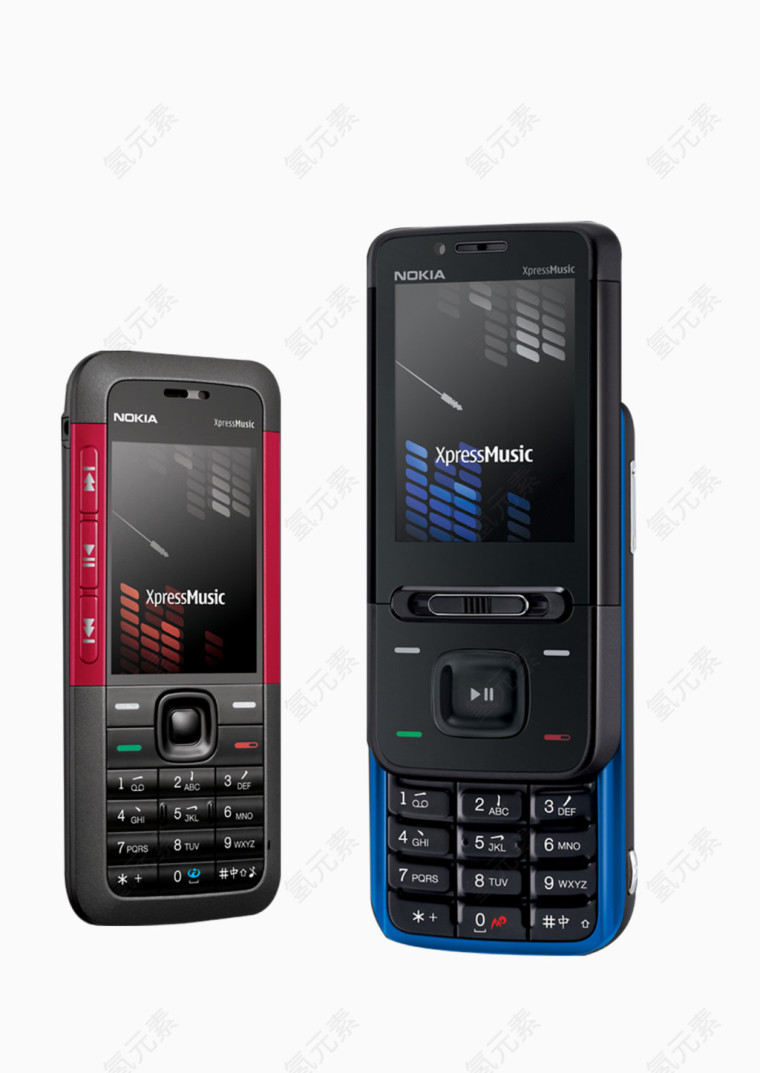 红色和黑色的老式手机