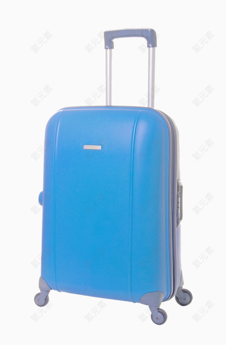 蓝色简易硬质行李箱