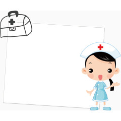 卡通药箱护士节边框