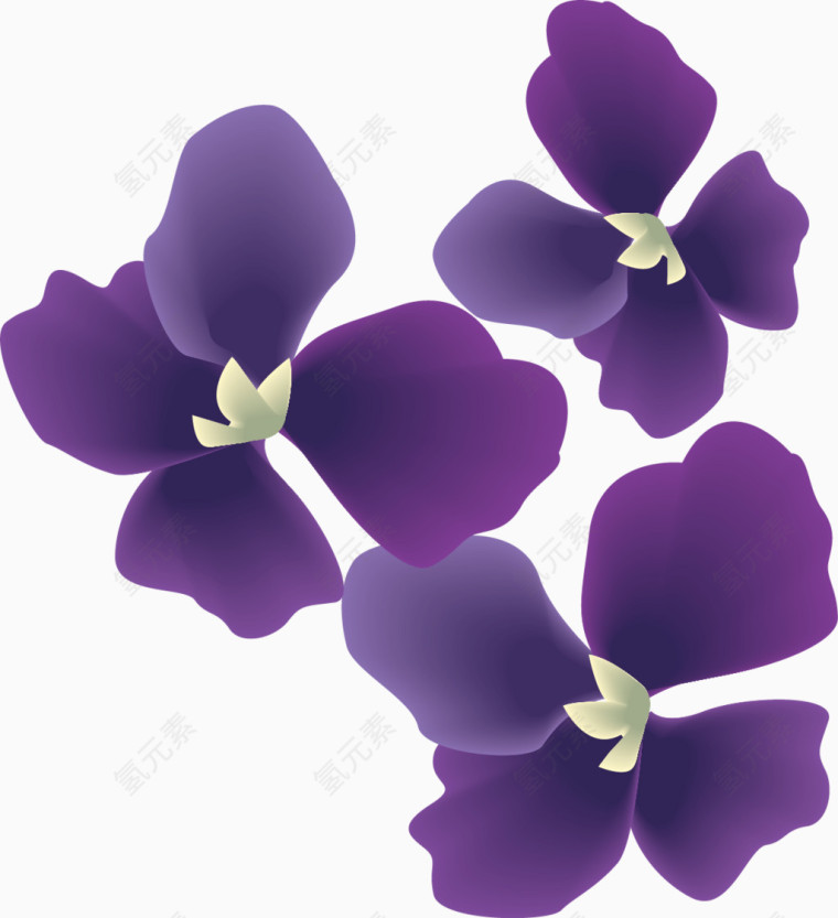 矢量紫色小花装饰图案
