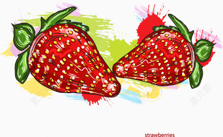 矢量草莓装饰图案免扣素材