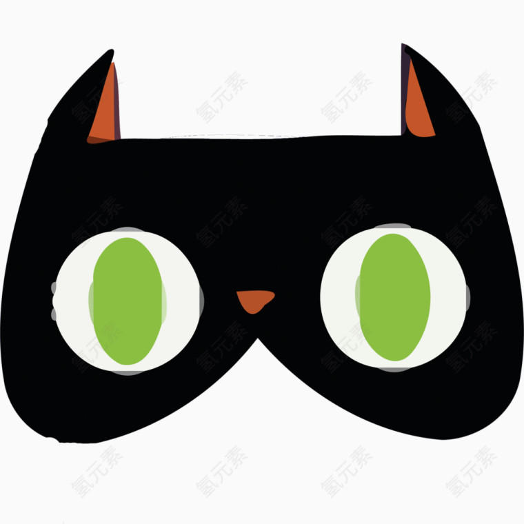 矢量黑色猫咪眼罩素材