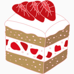 矢量一块草莓夹心蛋糕素材
