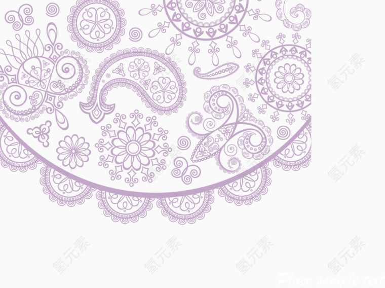 装饰紫色半圆形花纹