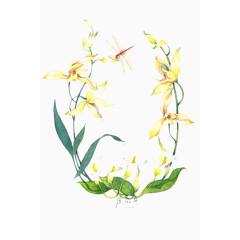 蜻蜓与黄花儿图片素材