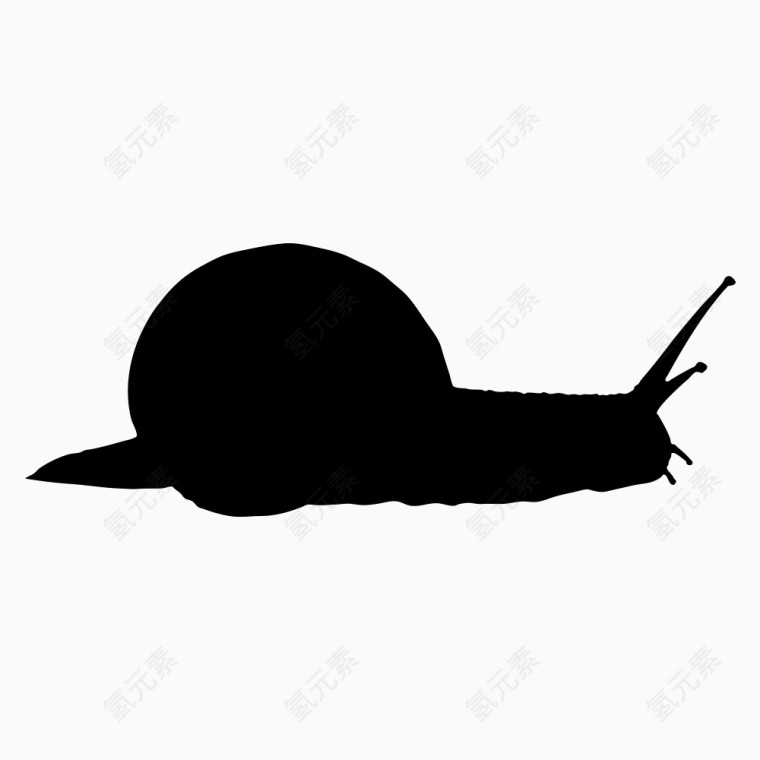 简图形半圆黑色的小蜗牛