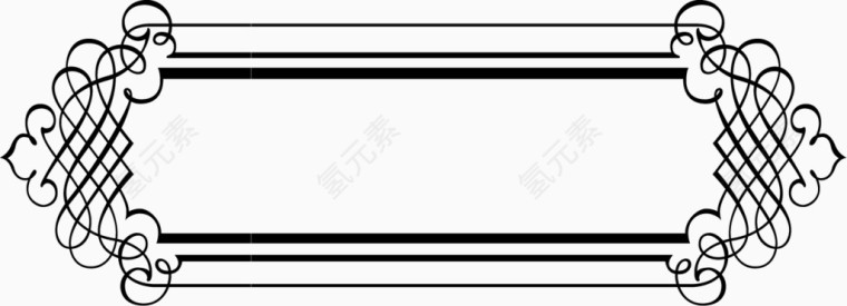 简单线条边框矢量线框图
