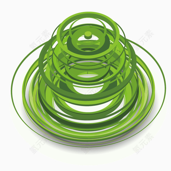 螺旋线条 绿色 春天 装饰图案