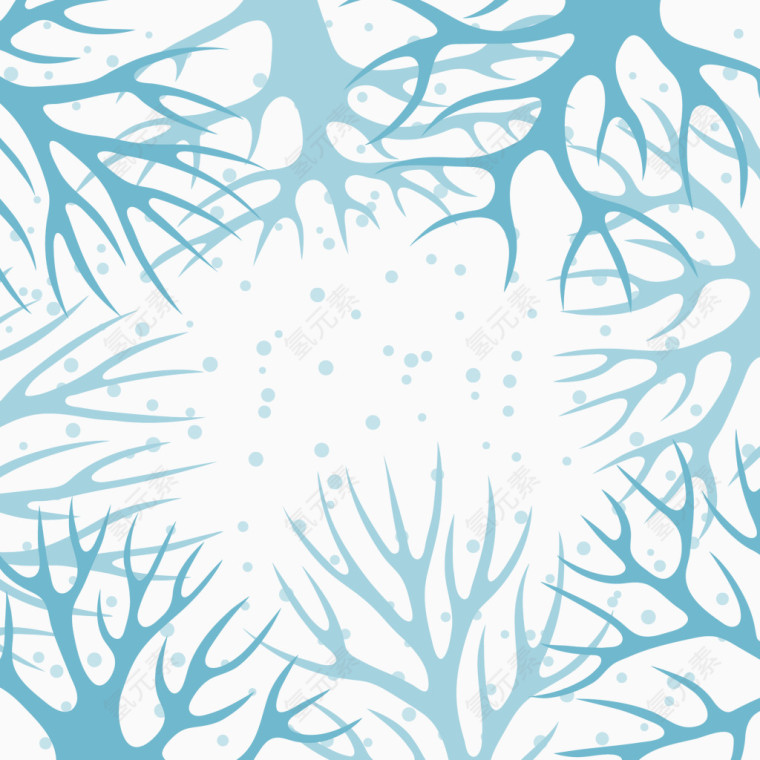 深蓝色树枝背景圣诞节元素