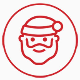 红色圣诞老人装饰图标