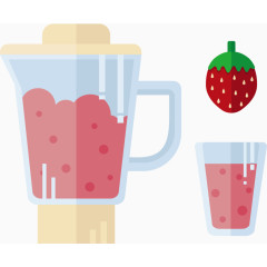 矢量草莓果汁搅拌机