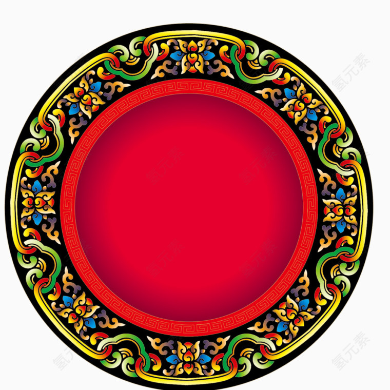 红色圆盘铜钱底纹矢量素材