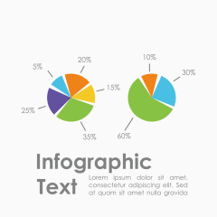 彩色饼形数据分析矢量素材