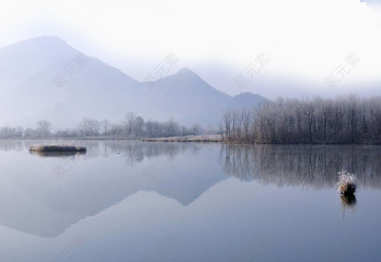 水墨湖免抠素材