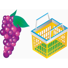 葡萄和塑料篮子