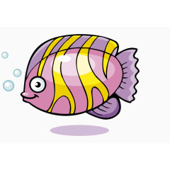 卡通可爱鱼紫色小