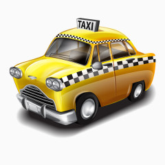 老司机出租车卡通黄色元素