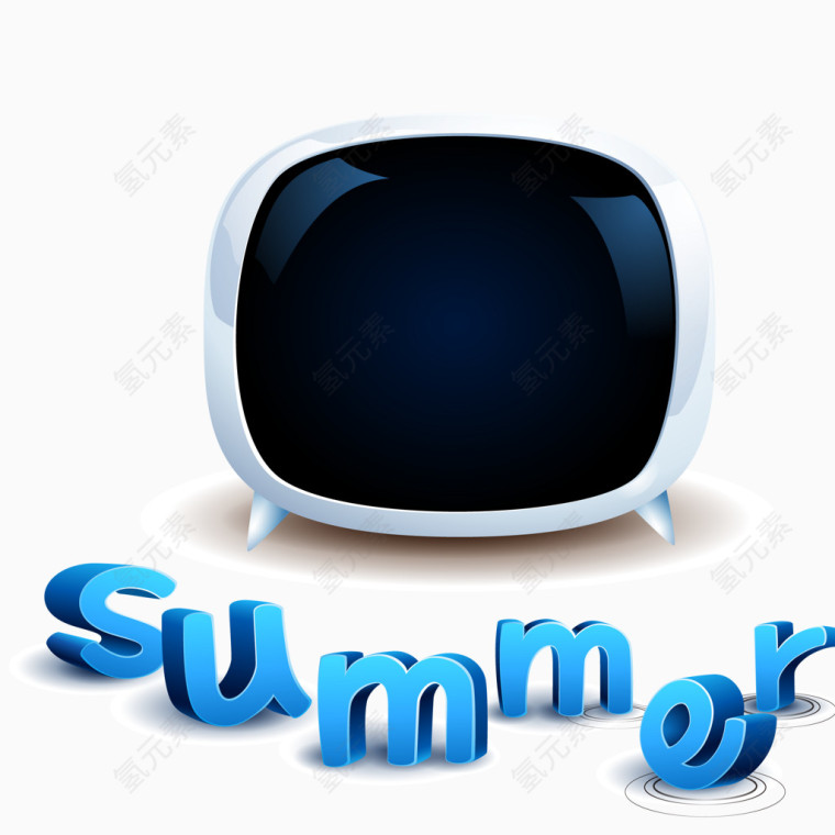 summer水纹艺术字矢量图