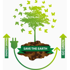 矢量节能环保卡通树