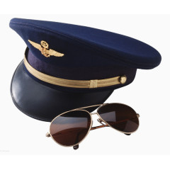 警察眼镜和帽子