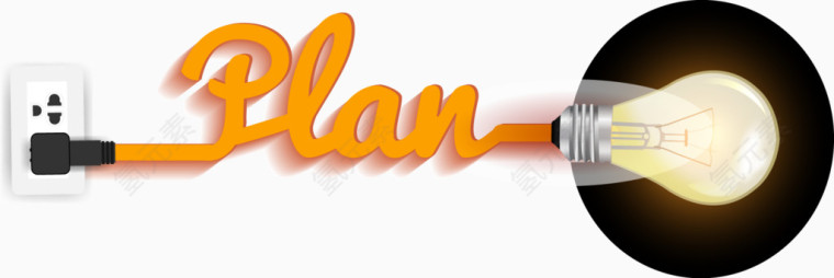 矢量创意灯泡plan