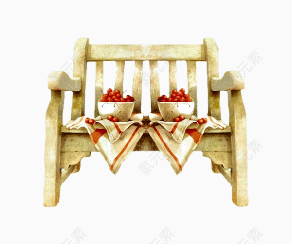 复古座椅草莓果盘装饰