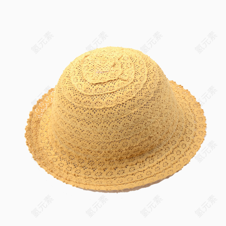 黄色编织帽
