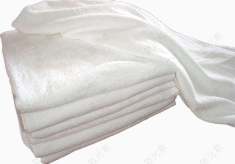 自然展开与折叠的白毛巾