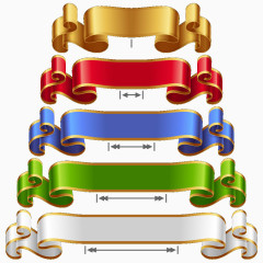 彩色丝带标签矢量图片