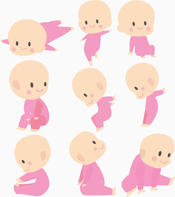 粉红色可爱婴儿动作下载