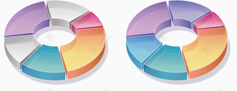 彩色圆饼素材图