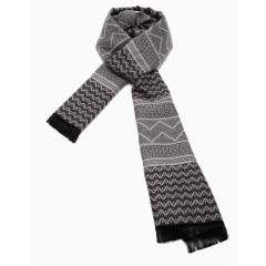 灰色线性条纹围巾