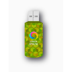 矢量绿色usb