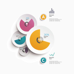 商务元素 圆环 扁平化 信息图 发散思维