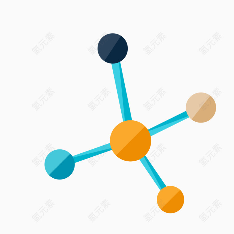 矢量多色卡通分子基因细胞放大图